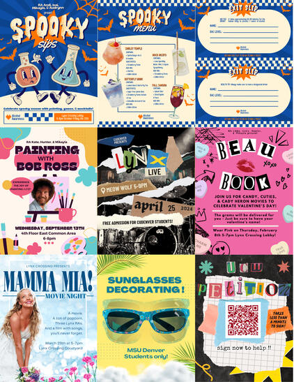 dorm event flyers