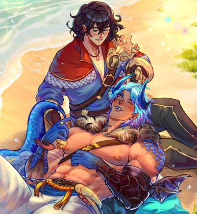 shaded full body + background